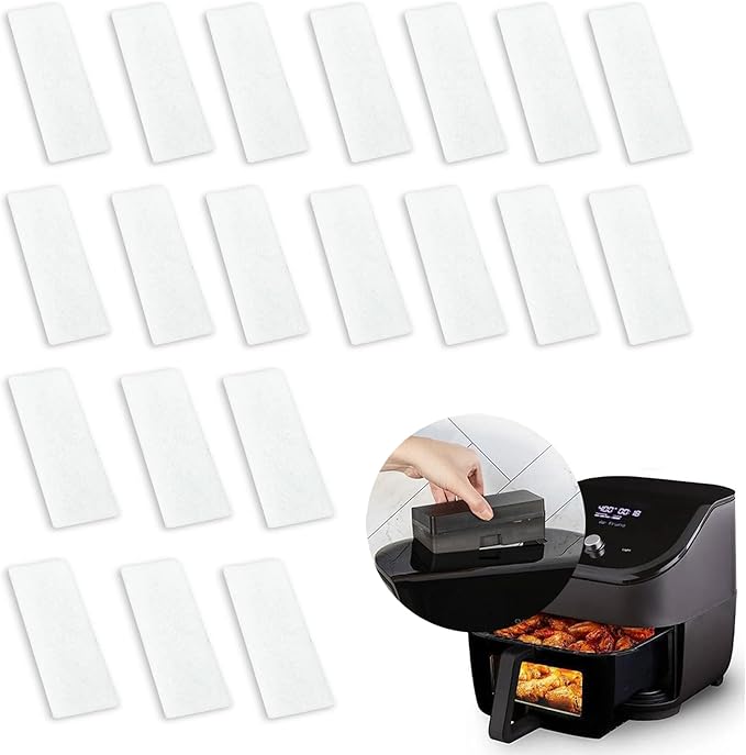 20 Pcs Air Fryer Replacement Filters for 6QT Instant Vortex Plus Air Fryer with ClearCook and OdorErase, Replacement Odor Erase Air Filters for Instant Vortex Plus 6QT