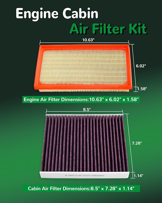 Engine Cabin Air Filter for RAV4 Hybrid 2019-2025,Highlander Hybrid 2020-2025,Sienna Hybrid 2021-2025,Camry Hybird 2018-2025,2.5L Hybrid Only,Replace CF12157 CA12289