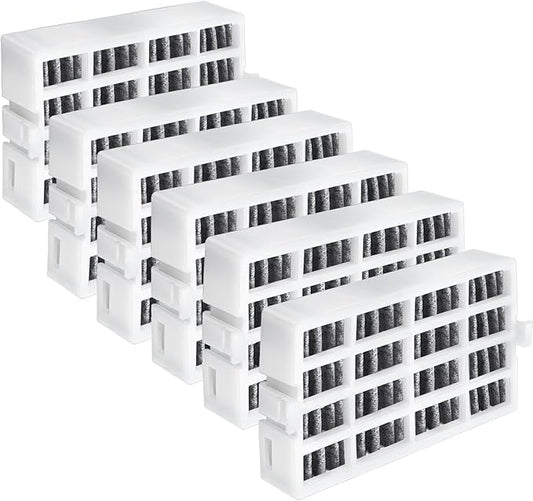 W10311524 AIR1 Refrigerator Air Filter Cartridge Replacement Compatible with Whirlpool, AIR1, Maytag, KitchenAid, Jenn-Air, Kenmore Fresh Flow Refrigerator Air Filter - 6 Pack, White
