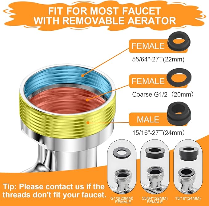 1080° Rotatable Faucet Extender Aerator - Sink Faucet Sprayer Attachment Bathroom - 2 Mode Metal Robotic Arm with Flexible Hose Extension - Small Pet Bathing Hair Face Washing