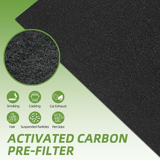 115115 HEPA Replacement Filter A for Winix Plasmawave Air Purifier C535 5300 5300-2 5500 6300 6300-2 P300 C909 9800, 3 C535 HEPA Filters + 6 Activated Carbon Filters