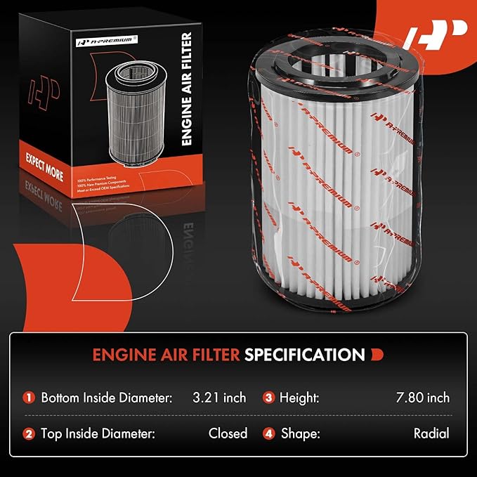 A-Premium Engine Air Filter Compatible with Hyundai Veloster N 2019-2022, Kona N 2022-2023, L4 2.0L Turbocharged