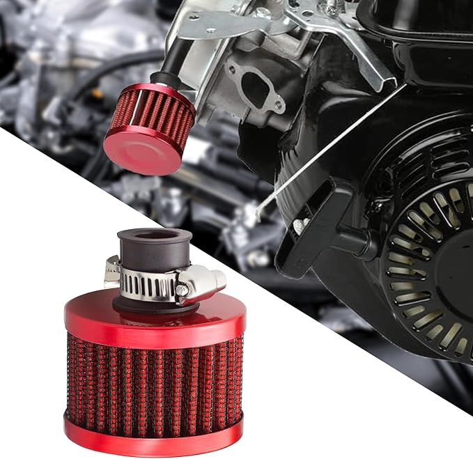 12mm Air Filter Intake Filter Breather, Valve Cover Breather, Mini Universal Motor Cone Cold Clean Air Intake Filter Turbo Vent Breather, Vehicle Engine Air Filters Suitable for Cars Motorcycles