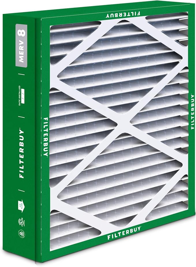 Filterbuy 21x21.5x5 Air Filter MERV 8 Essential Dust & Allergy Defense (3-Pack), Pleated HVAC AC Furnace Filters for Trane Perfect Fit & American Standard (Actual Size: 20.00 x 21.09 x 4.97)