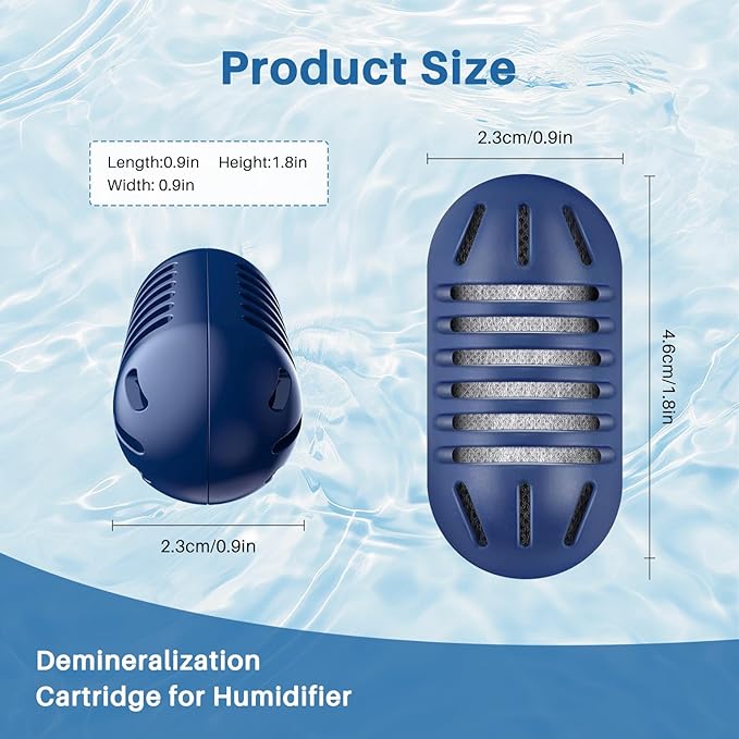 12- Pack Demineralization Cartridge for Humidifier | Compatible with HoMedics Ultrasonic Humidifier and Most Humidifiers, Prevent Hard Water Build-Up, Reduces White Dust, Purifies Water, Part UHE-HDC4