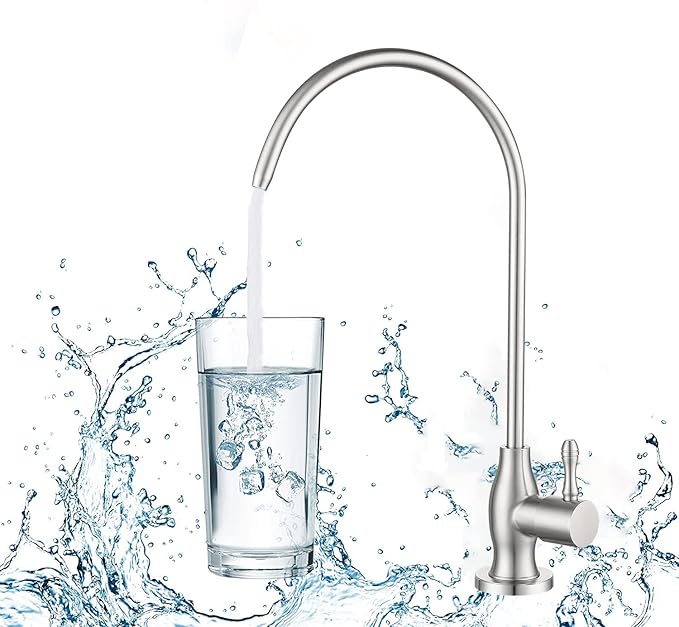 Drinking Water Faucet, GULICA Commercial Water Filtration Faucet for Under Sink Water Filter System Kitchen Bar Sink, Chrome Water Dispenser