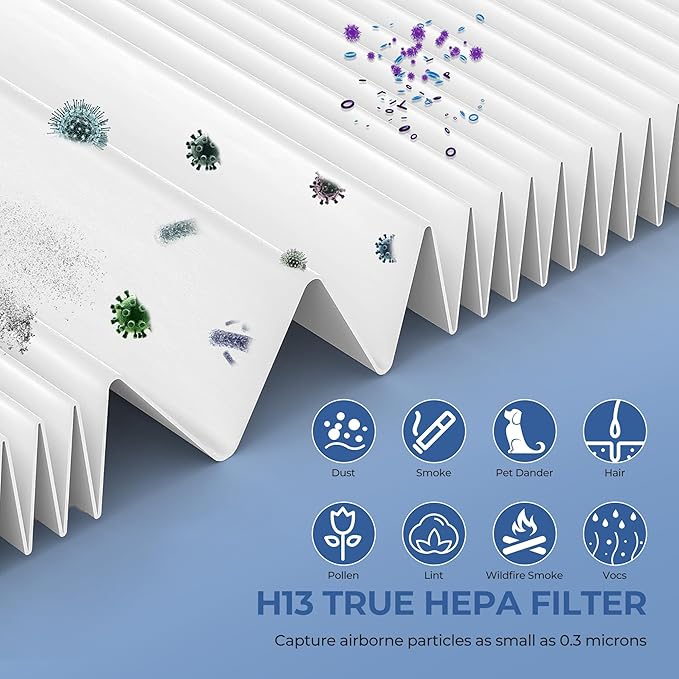 2 Pack C545 Replacement Filter S Compatible with Winix C545 Air Purifi-er, Parts 1712-0096-00 and 2522-0058-00, 2 True HEPA Filter S and 4 Activated Carbon Filter with 1 Washable Pre-Filter