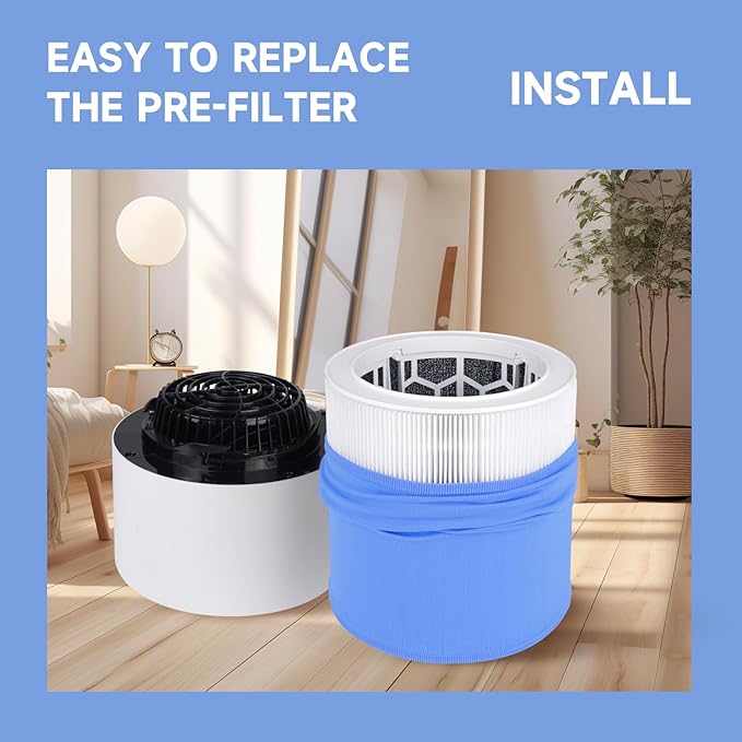 4 Packs 511 Replacement Filters Compatible with Blueair Blue Pure 511 Air Cleaner Purifier, Premium Filter and Activated Carbon Filter, 4 Premium Filters and 4 Cloth Cover Pre-Filters