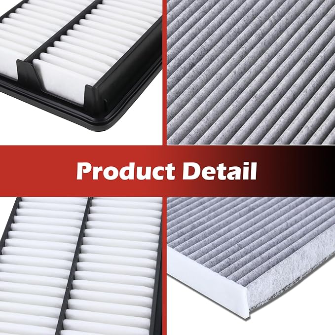 17220-5J6-A10 Engine Air Filter and 80292-SDA-A01 Cabin Air Filter kit Compatible with 2016-2022 Pilot 2019-2025 Passport 2017-2025 Ridgeline 2016-2020 MDX Replaces CA12061 CF10134 80292-SDA-407