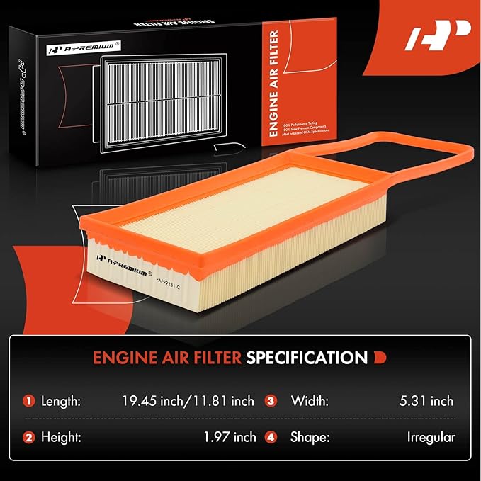 A-Premium 2-C Front Engine Air Filter Compatible with BMW X5 2016 2017 2018 2.0L, Replace# 13718626739