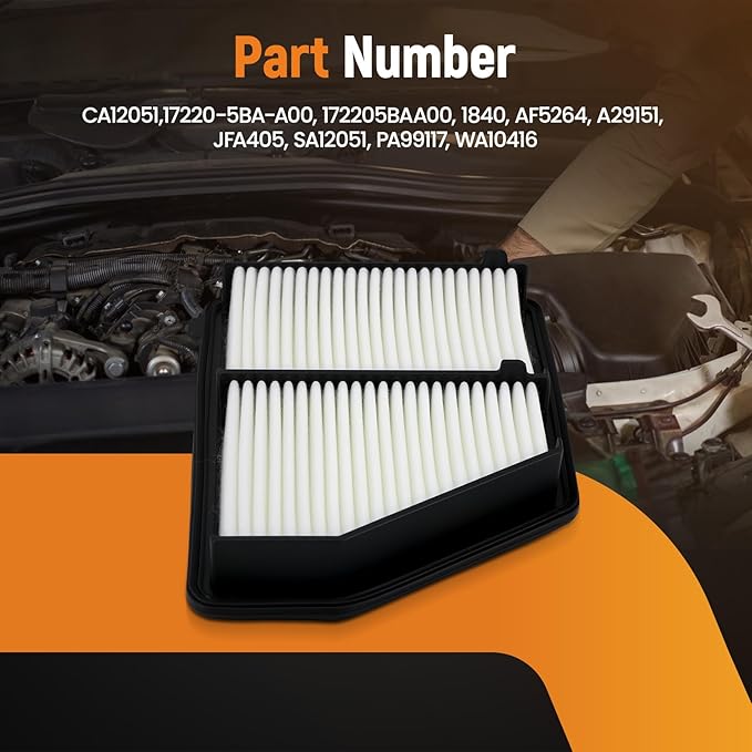 maXpeedingrods CA12051 Engine Air Filter Compatible with Honda Civic L4 2.0L Naturally Aspirated 2016-2023, HR-V L4 2.0L Naturally Aspirated Only 2023, Replacement for 17220-5BA-A00