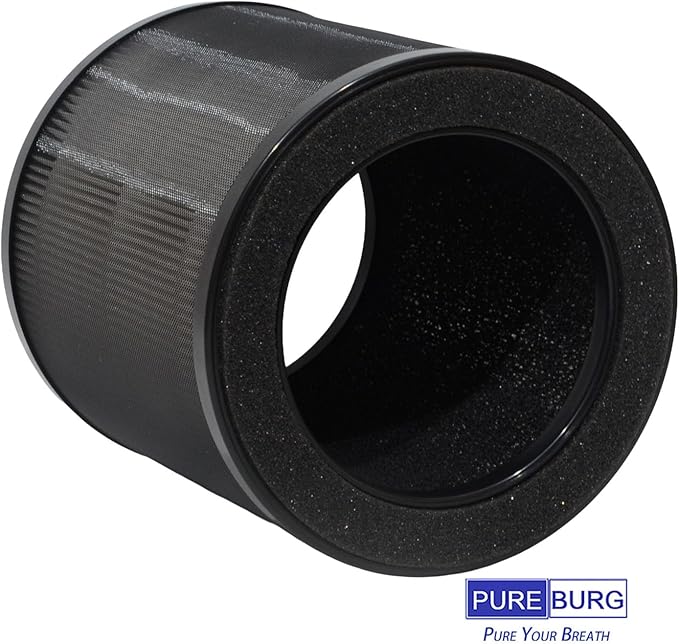 PUREBURG Replacement Filter Compatible with Coway AIRMEGA 50 Air Purifier,2-Pack H13 HEPA Activated Carbon 3-Stage Filtration Air Clean Dust VOCs Odor