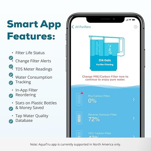 AquaTru Classic Smart Alkaline Countertop Water Purifier | App-Connected 4-Stage RO System Removes Forever Chemicals, Lead & Fluoride | Adds Healthy Minerals | No Plumbing