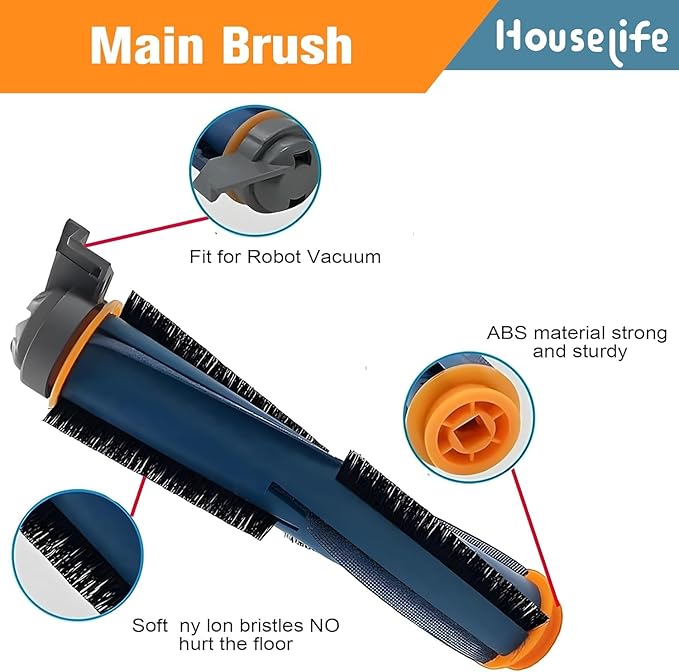 Replacement Parts Kit Compatible with Shark AV2310AE RV2310AE Matrix Robot Vacuum(Not for RV2300/RV2310), 1 Main Brush Roller, 6 Side Brushes, 2 Dustbin Filters, 2 Foam Filters and 1 Cleaning Tool