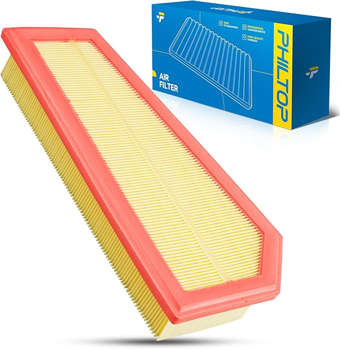 PHILTOP Engine Air Filter, Compatible with CA11453 Mercedes-Benz C250 2012, 2013, 2014, 2015, Mercedes-Benz SLK250 2012, 2013, 2014, 2015, Flexible Panel, Improved Engine Airflow