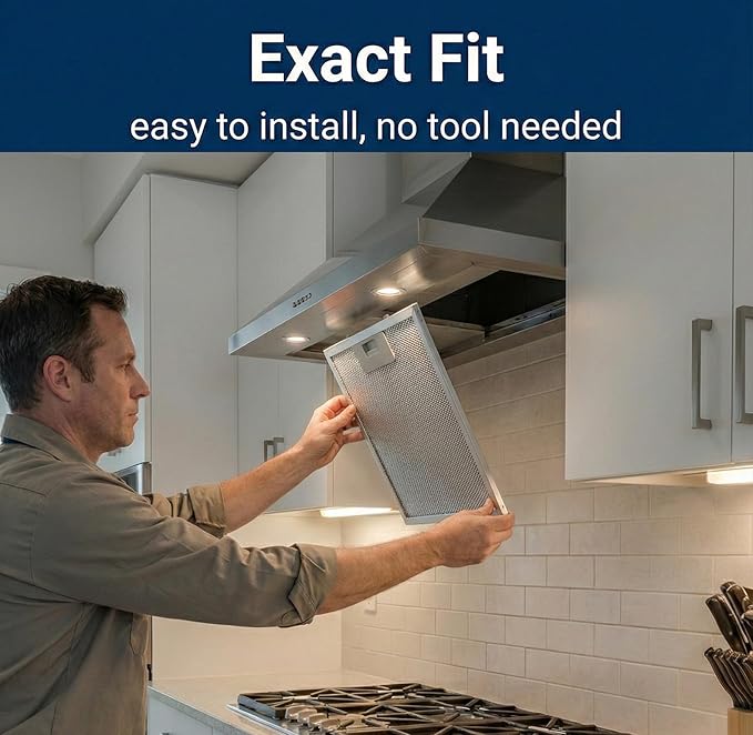 Range Hood Filter Replacement Compatible with Broan Nutone SB08087294 RM523004 233.53363 11.75” x 9.40” Kitchen Exhaust Fan Aluminum Grease Filter for Range Hood Vent Filter