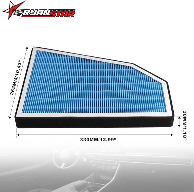 RYANSTAR RACING Air Filter Compatible with Tesla Model X 2015-2020, 5-Layer, Activated Carbon, Enhanced Filtration, Low Air Resistance