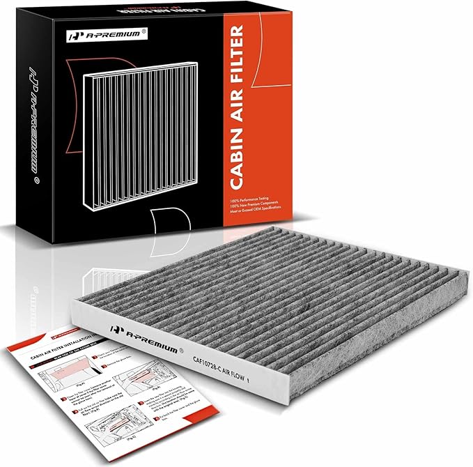 A-Premium Cabin Air Filter with Activated Carbon Compatible with Hyundai & Kia Models - Accent 2008-2011, Elantra 2011-2016, Elantra Coupe, Elantra GT, Forte Koup, Forte5