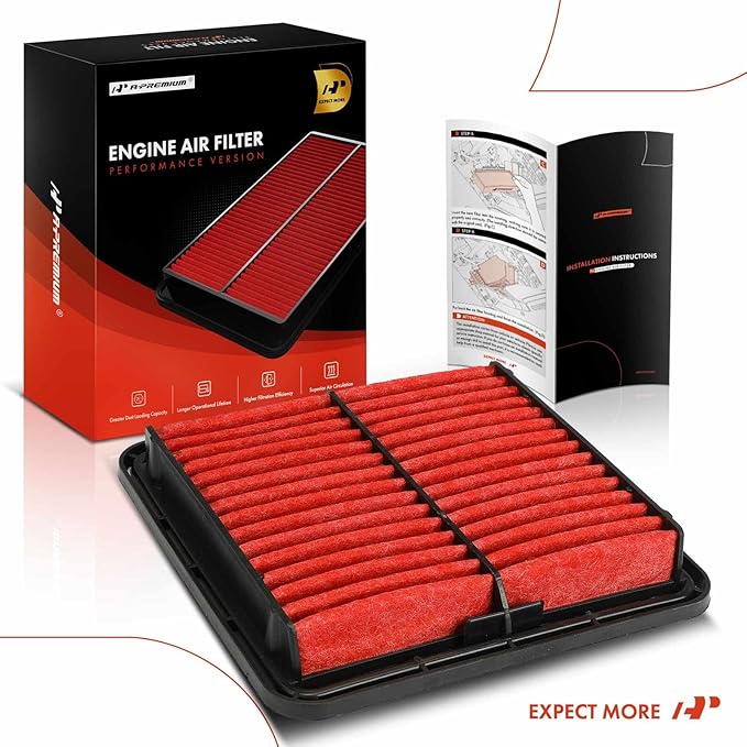 A-Premium High-performance, Pre-oiled Engine Air Filter Compatible with Subaru Models - Forester 2009-2018, Impreza 2008-2016, Legacy 2005-2019, Outback 2005-2019, Tribeca 2008-2014, WRX, XV Crosstrek