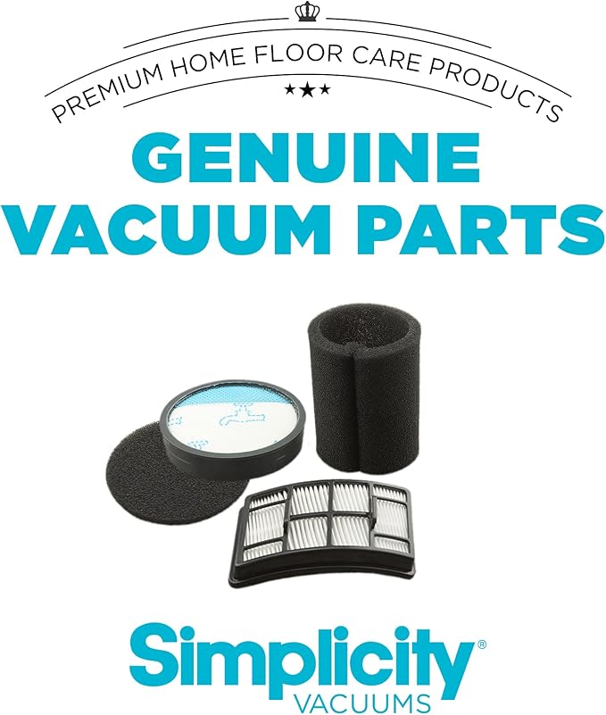 Simplicity Vacuums SF60 Certified Hepa Filter Set for Spiffy Bagless Stick Vacuum Cleaner, S60 Replacement Filter Only