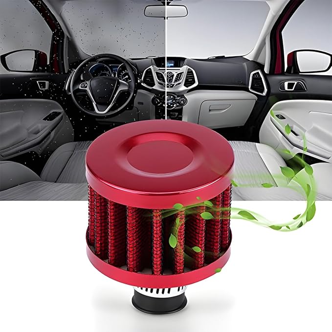 212cc Air Filter Valve Cover Breather, 12mm Inlet Mini Car Cold Air Intake Filter Cleaner, Crankcase Breather for Mini Bike Go Kart, Compatible with 196cc 6.5hp CT200U BT200X (Black)