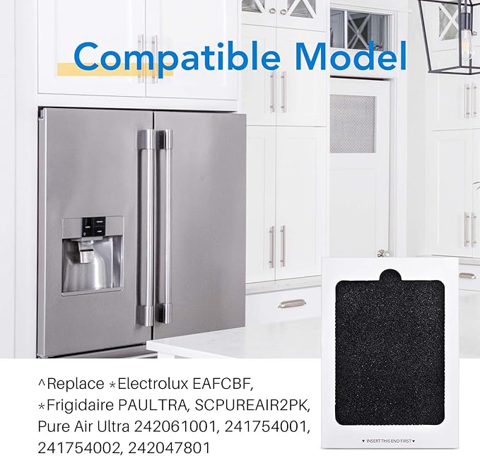 ICEPURE Refrigerator Air Filter, Replacement for Frigidaire & Electrolux Pure Air Ultra EAFCBF, PAULTRA, SCPUREAIR2PK, Pure Air Ultra 242047801, 242061001, 241754001, 241754002, PS1993820, 6Pack