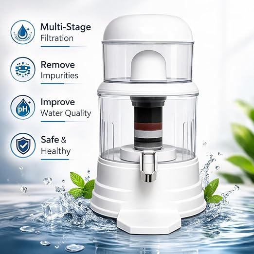 Nispira Super Mineral Water Purifier Tower System Filter 12L 3-Gallon Household Economical Drinking Pot Water Dispenser