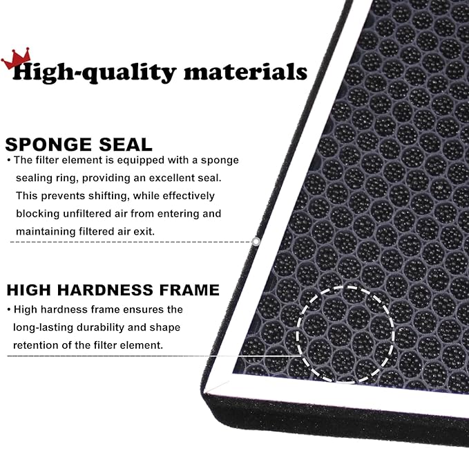 RYANSTAR RACING Air Filter Compatible with Tesla Model X 2015-2020, 5-Layer, Activated Carbon, Enhanced Filtration, Low Air Resistance