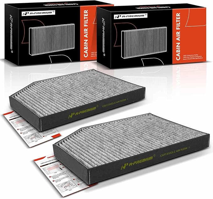 A-Premium 2-PC Cabin Air Filter with Activated Carbon Compatible with BMW 330i, 330i xDrive, X3, 430i, 430i Gran Coupe, 430i xDrive, 230i, X4, Z4, i4, M240i, M3 & Toyota GR Supra