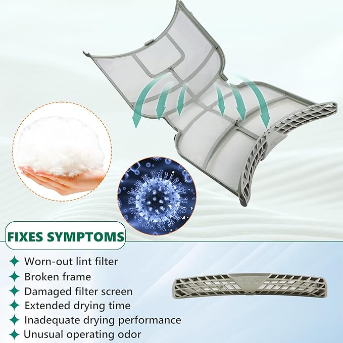 ADQ73373201 Lint Filter Assembly for LG Dryers (Gray) Ken-More, Dryer Lint Filter Screen Compatible with DLEX5000K DLEX5000V DLEX5000W etc. (See More Models in Details)