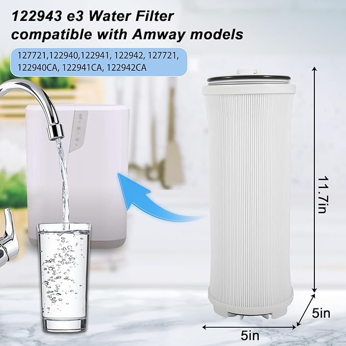 122943 E3 Carbon Filter Compatible with Amway eSpring Water Purifier（122940, 122941, 122942, 127721, 122940CA, 122941CA, 122942CA）, Made From Natural Fibers and PP Material. Ensures Your Water Safety.