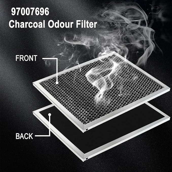 97007696 Range Hood Filter Charcoal Odour Filter for Range vent hood (8 3/4" X 10 1/2" X 3/8")-2 Pack by Cenipar
