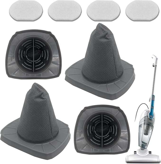 Filters Compatible with EUREKA NES100 Handheld Vacuum and Compatible with Black & Decker BDST1601 3-in-1 Vacuum, Compare to Part# ST0106 & ST0107, 4 Pack HEPA Filters & 4 Pack Sponge Filters
