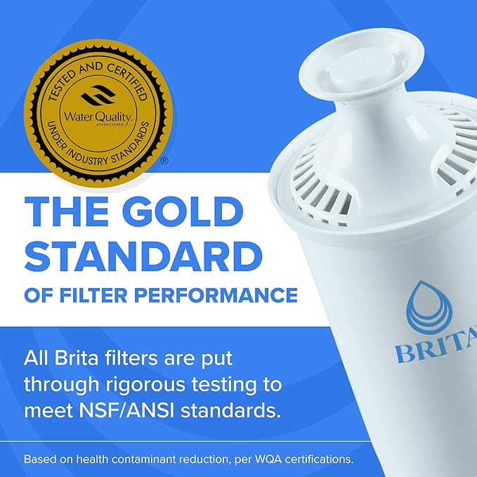 Brita Plus Water Filter, BPA-Free, High-Density Replacement Filter for Pitchers and Dispensers, Reduces 2x Contaminants*, Lasts Two Months or 40 Gallons, Includes 2 Filters