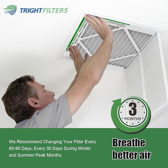 12x24x1 Air Filter 4 Pack, MERV 8 Pleated Dust Defense Air Filters Replacement Air Conditioner HVAC AC Furnace Filter, Durable and Lightweight