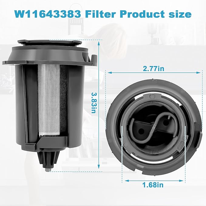 W11643383 Dishwasher Circulation Pump Filter Replaces the W11108699, Compatible with Whirlpool Maytag KitchenAid, Applicable to MDB4949SKB0, KDFM404KBS0, KDTM404KBS0, MDB4949SKB0 Etc