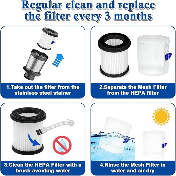ilovelife 6PCS HEPA Filter with Mesh Filter Replacement for INSE N5S N5T S6T S6P Pro S610/TMA T120 T121 T151 T150 T220 T210 T181 T180 T220 Cordless Vacuum Cleaner