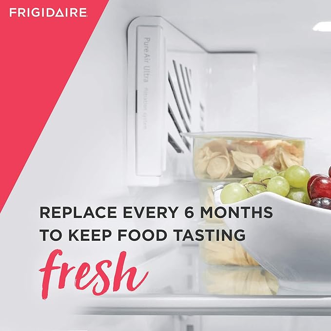 FRIGIDAIRE PAULTRA Pure Air Ultra Refrigerator Air Filter with Carbon Technology to Absorb Food Odors,6.5 Inch x 4.75 Inch,(Pack of 6)