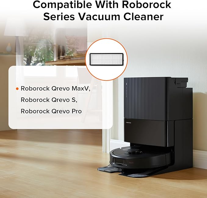 roborock 2 Pack Washable Filter for Roborock Qrevo MaxV, Qrevo S, Qrevo Plus, Qrevo Pro, Qrevo Curv, Qrevo Curv S5X, Qrevo Edge, Qrevo Edge S5A QV 35A Robot Vacuum Cleaners