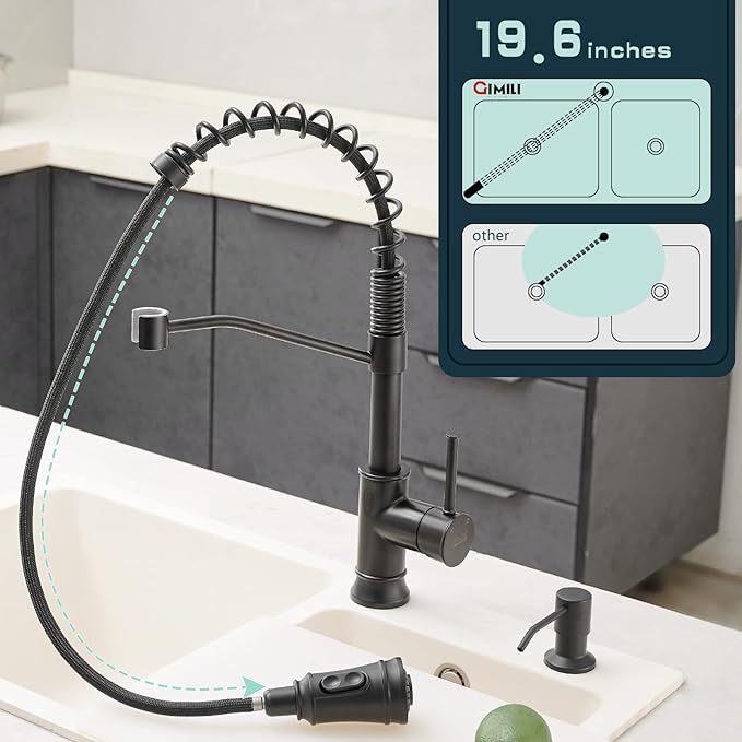 GIMILI Matte Black Touchless Kitchen Sink Faucet with Pull Down Sprayer, Motion Sensor Smart Activated Hands-Free Single Handle Kitchen Faucet