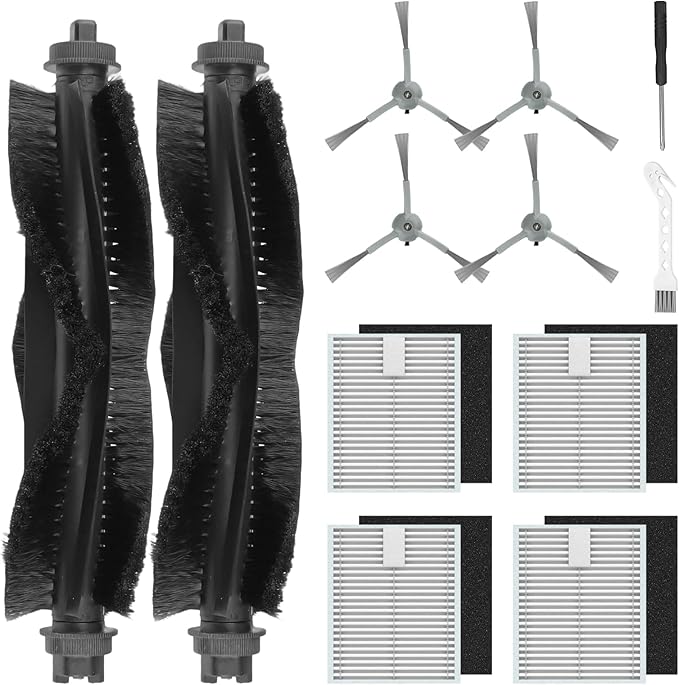 L60 Accessories Kit Compatible with Eufy L60 / L50 Vacuum Robot, 2 Roller Brushs, 4 HEPA Filters, 4 Side Brushs, 1 Clean Tool, 1 Screwdriver for Eufy L60 / L50 Replacement Parts