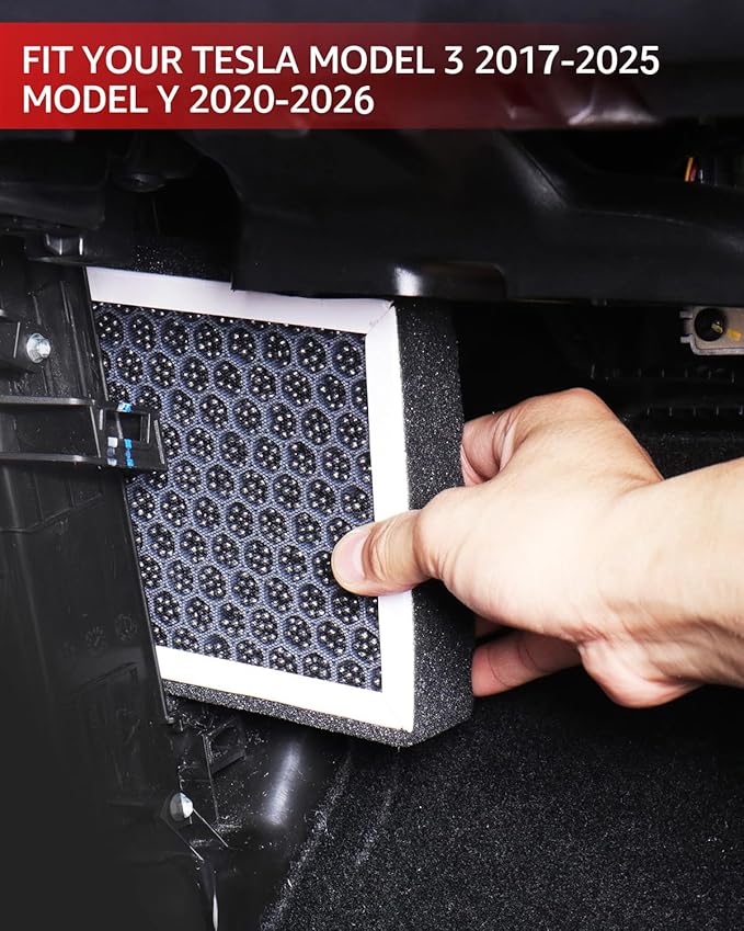 BASENOR 2026 Tesla Model Y/3 HEPA Air Filter, [OEM Filter Replacement & Proprietary Design] Cabin Air Filter with Activated Carbon for 2017-2026 Model 3 2020-2026 Model Y