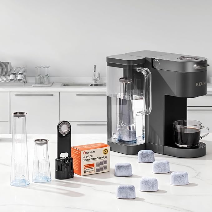 Premium 6-Pack Keurig Compatible Water Filters Replacement by Fanativita, Fit All Keurig Brewers (1-Year Supply)