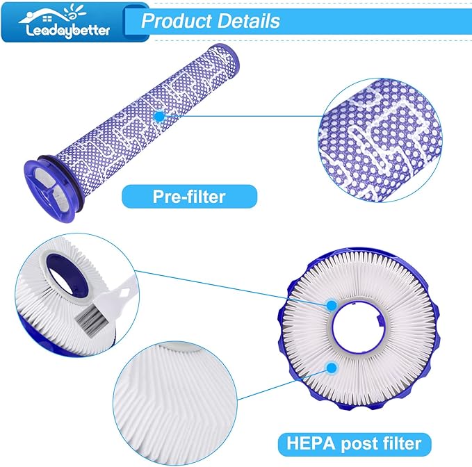 Leadaybetter DC40 Filter for Dyson HEPA Post-Motor & Pre-Motor DC40 filter Replacement for Dyson DC40 filter Kits Animal, Multi Floor, Origin, Total Clean Vacuums, Compare Part 923587-02 & 922676-01…
