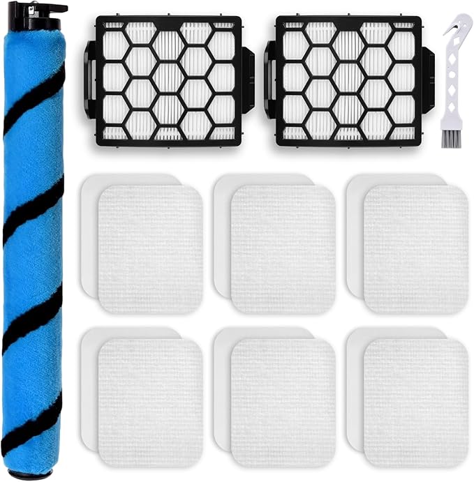 Leadaybetter UV850 Brush Filter Replacement Parts for Shark Performance Lift-Away ADV DuoClean Upright Vacuum, 1 Soft Brush Roll, 2 HEPA, 6 Foam Felt Filters, Part #1483FC2000 & XHF320 & XFFK602UKT