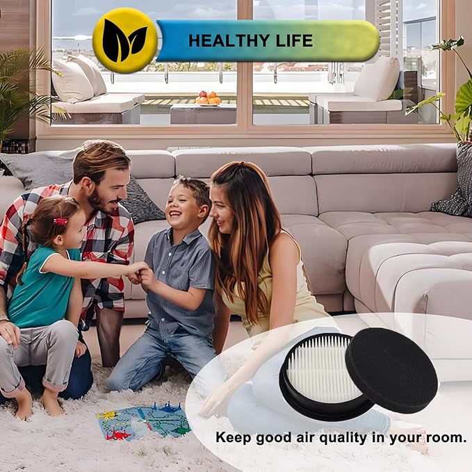 4 Pack HEPA Vacuum Replacement Filters Compatible with AFNOP Acevac11 Cordless Vacuum Cleaner, with 4 Pack Sponge Sets