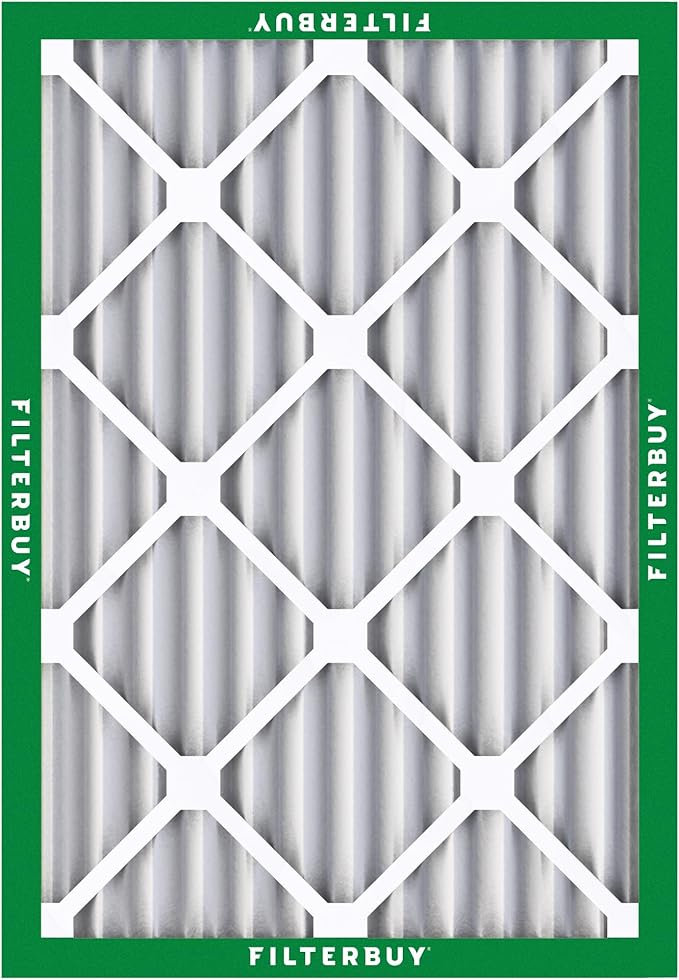 Filterbuy 20x24x2 Air Filter MERV 8 Essential Dust & Allergy Defense (4-Pack), Electrostatic Pleated HVAC AC Furnace Filters Replacement (Actual Size: 19.38 x 23.38 x 1.75)