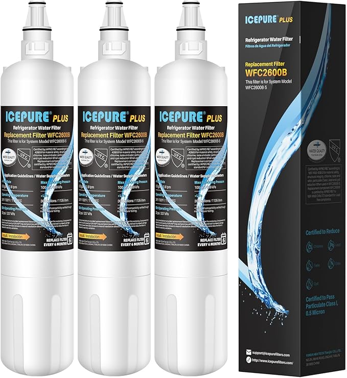 ICEPURE Refrigerator Water Filter Replacement For Sub Zero 4204490, 4290510 9030868, InSinkErator F-1000, F-2000 Refrigerator Water Filter, 3 Pack