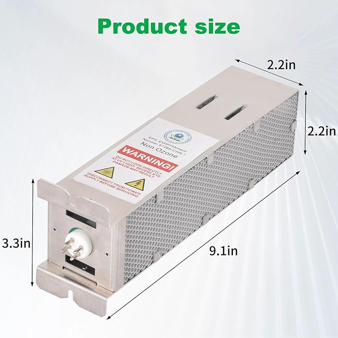 Air Scrubber Plus Advanced Photocatalytic Oxidation (PCO) 9 Inch Replacement Cell and Üν Bulb, Aluminum Material, Perfectly Compatible with ActivTek InDuct 2000, A1013A, A1013C, A1013P, A1013Q,HPOC-01