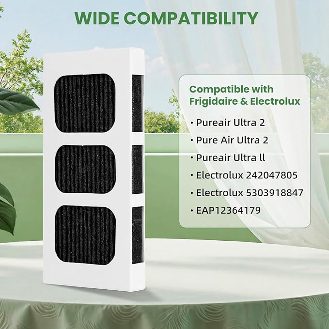4 Pack Paultra2 Refrigerator Air Filter Replacements Compatible with Frigidaire Air Filters Pure Air Ultra II Pureair Ultra 2 Electrolux 242047805 4582822 5303918847 EAP12364179 and AP6285787